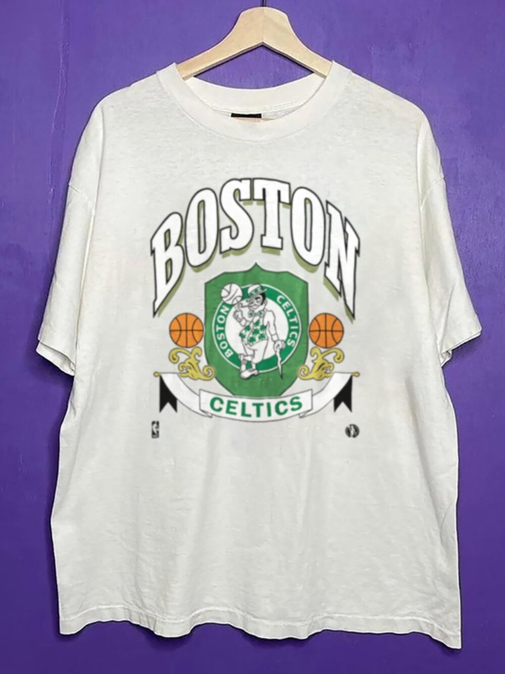 Vintage 90s Boston Celtics Basketball Crewneck Shirt, Retro Boston Celtics Shirt